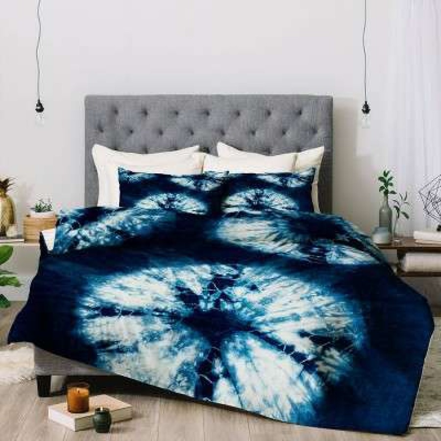 Comforter Bedding Sets * | Coupon Nicole Van Ekeren Indigo Tie Dye Comforter Set Deny Designs Blue