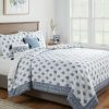 Comforter Bedding Sets * | Discount Norwood Block Print With Border Comforter Bedding Set White/Blue Threshold