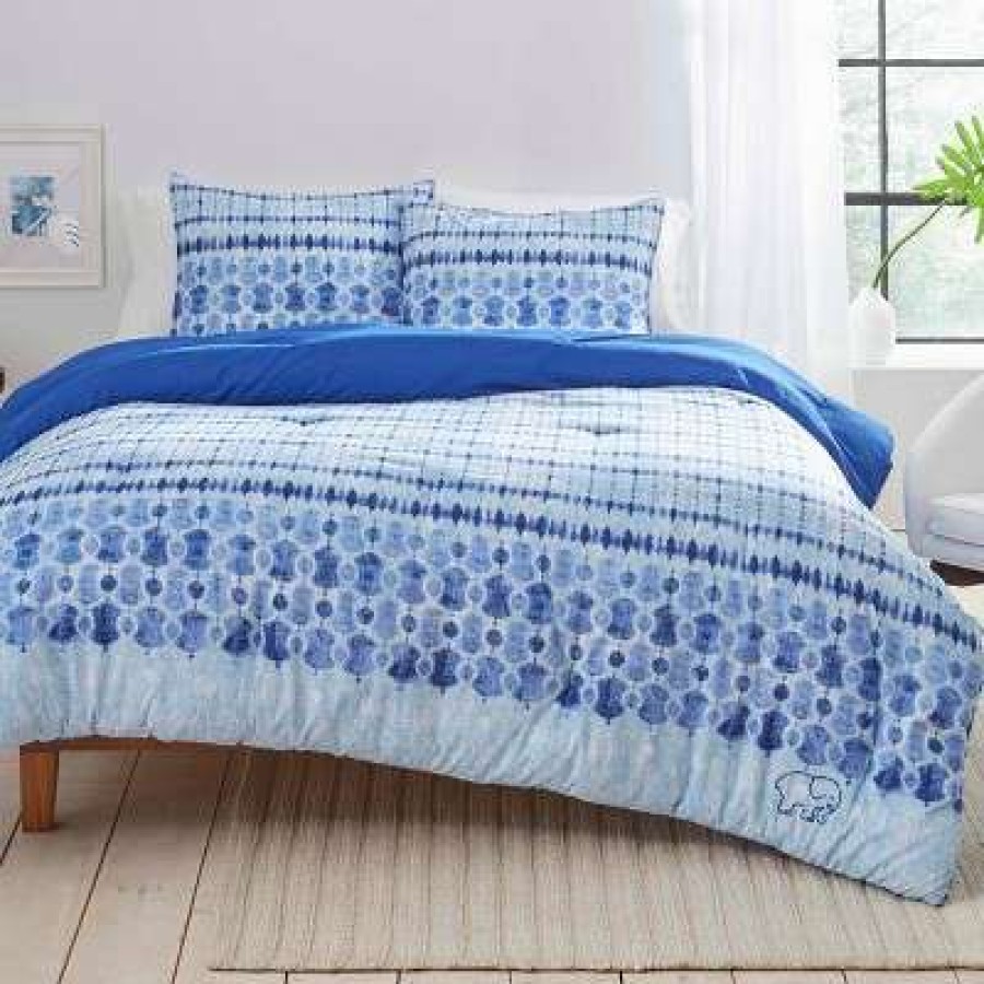 Duvet Cover Bedding Sets * | Best Sale Twin Extra Long Sadie Duvet Cover & Sham Set Blue Ivory Ella