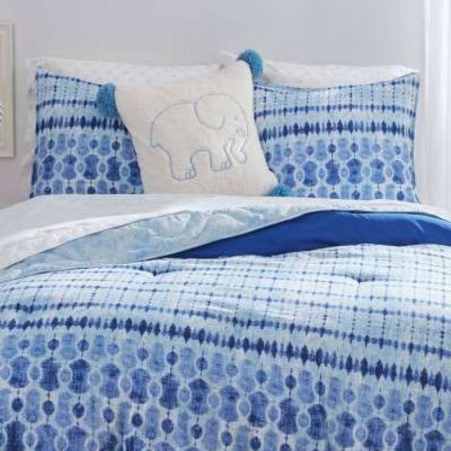 Duvet Cover Bedding Sets * | Best Sale Twin Extra Long Sadie Duvet Cover & Sham Set Blue Ivory Ella