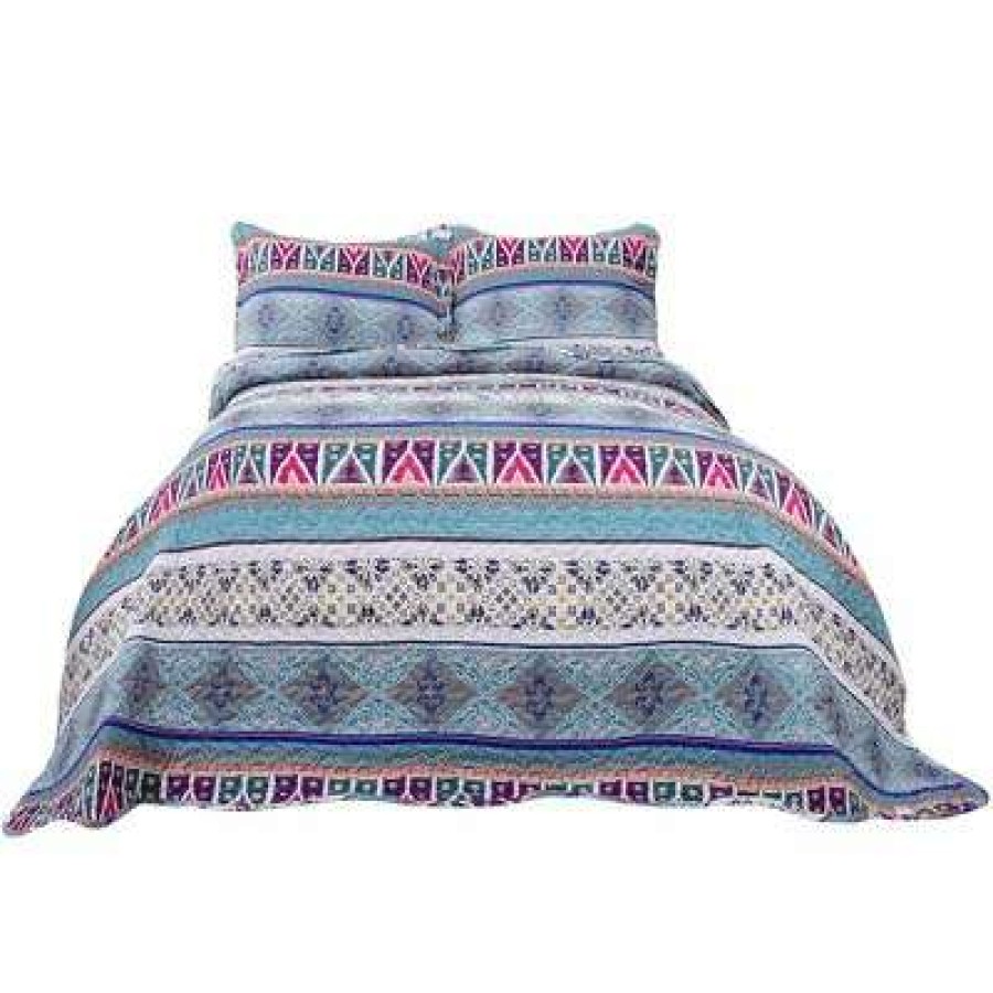 Bedspread Bedding Sets * | Discount 3 Pieces Bohemian Lightweight Soft With 2 Pillow Shams Coverlet Bedspread Set Piccocasa Gray