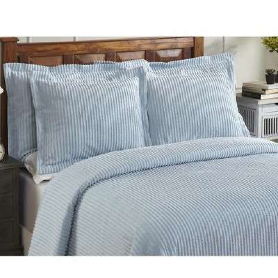 Bedspread Bedding Sets * | Best Deal Jullian Collection 100% Cotton Tufted Unique Luxurious Bold Stripes Design Bedspread Set Better Trends