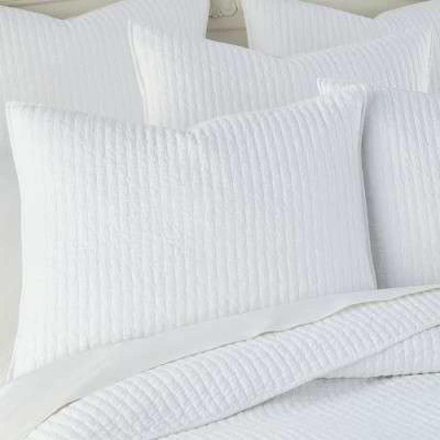 Quilt Bedding Sets * | Best Pirce Cross Stitch White Solid Quilt Set Levtex Home