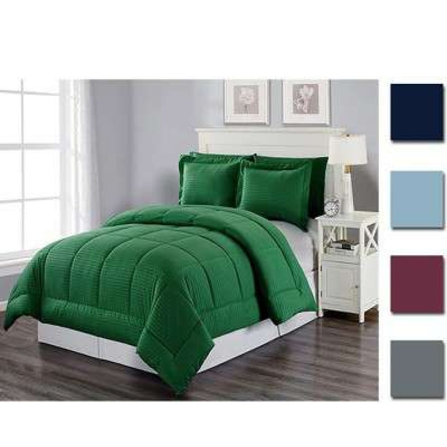 Comforter Bedding Sets * | Buy Plazatex 3 Piece Bliss Hotel Collection Down Alternative Embossed Comforter Set