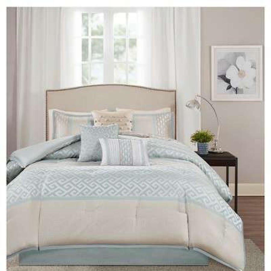 Comforter Bedding Sets * | Best Reviews Of Madison Park William Greek Key Print Comforter Set