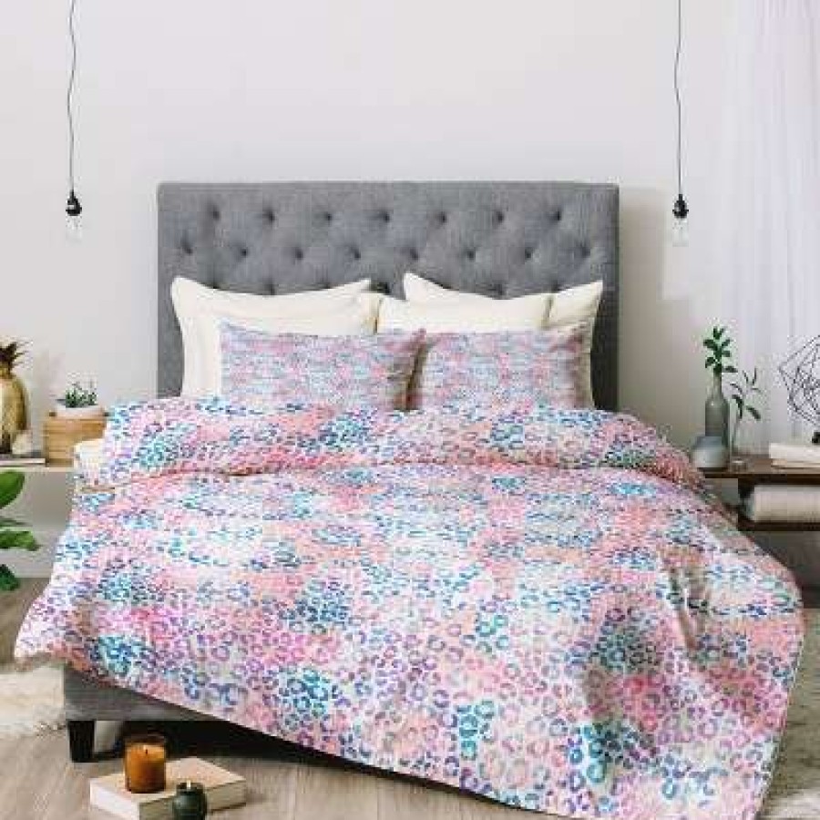 Comforter Bedding Sets * | Top 10 Deny Designs Schatzi Brown Leopard Comforter Set Pink