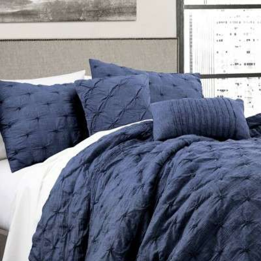 Comforter Bedding Sets * | Wholesale Lush Decor Ravello Pintuck Comforter Set Lush Decor