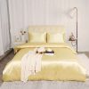 Duvet Cover Bedding Sets * | Best Deal 3 Pcs Polyester Satin Silk Solid Bedding Sets Queen Gold Tone Piccocasa