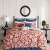 Comforter Bedding Sets * | Flash Sale Madison Park Rose Cotton Twill Comforter Set 9Pc Red