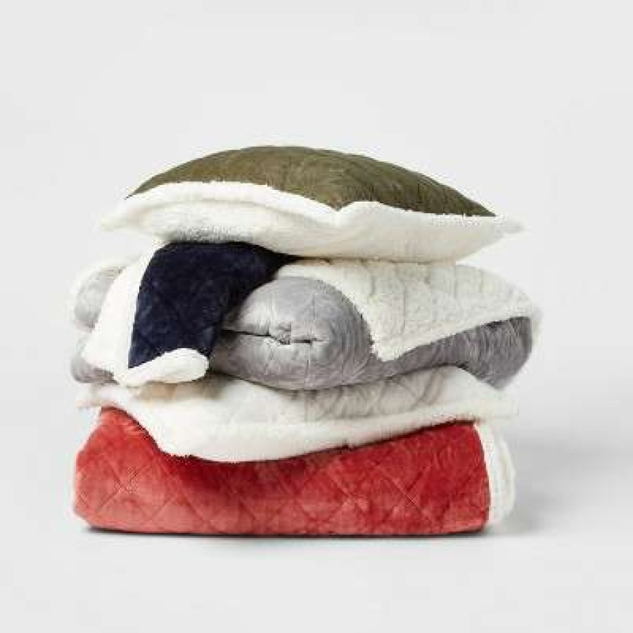 Bedding Collections * | New Sherpa & Plush Reversible Collection Threshold