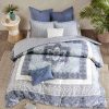 Duvet Cover Bedding Sets * | Flash Sale Urban Habitat Blue Emily Reversible Cotton Duvet Cover Set 7Pc