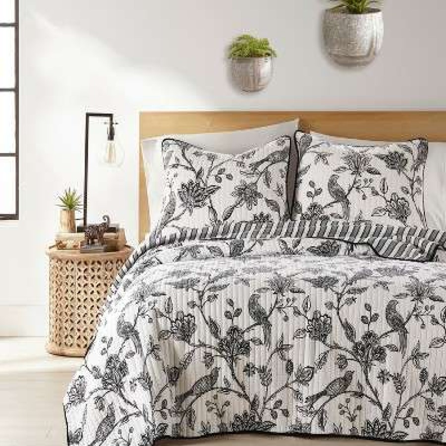 Quilt Bedding Sets * | Top 10 Tanzie Black Quilt Set Black & White Levtex Home