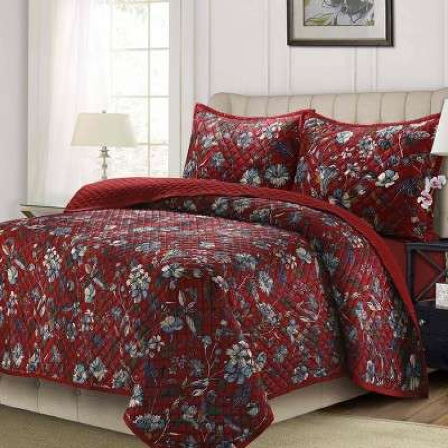 Quilt Bedding Sets * | Promo Amara Digital Printed Oversized Velvet Quilt Set Tribeca Living