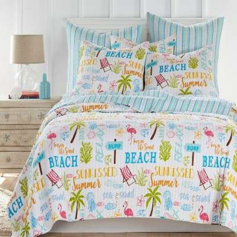 Quilt Bedding Sets * | Promo Beach Days Quilt Set Homthreads Multicolored