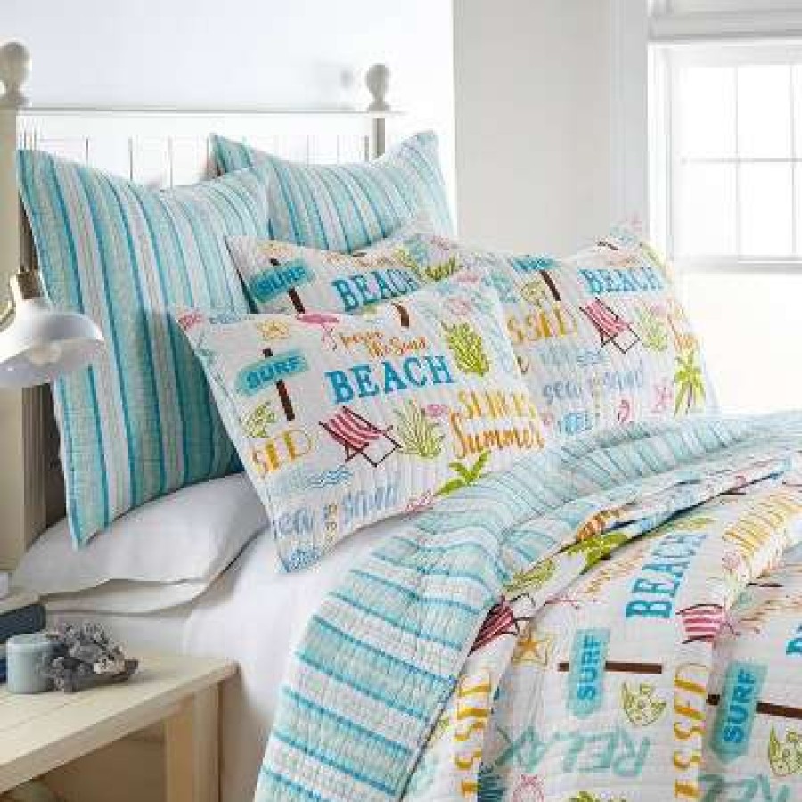 Quilt Bedding Sets * | Promo Beach Days Quilt Set Homthreads Multicolored