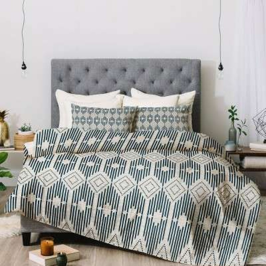 Comforter Bedding Sets * | Best Pirce Heather Dutton West End Midnight Comforter Set Deny Designs Beige