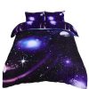 Duvet Cover Bedding Sets * | Flash Sale 3 Pcs Polyester Galaxy Sky Cosmos Night Bedding Sets Queen Dark Purple Piccocasa