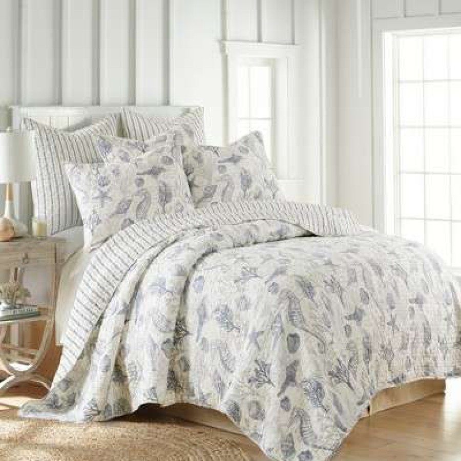 Quilt Bedding Sets * | Best Pirce Tahiti Grey Quilt And Pillow Sham Set Levtex Home