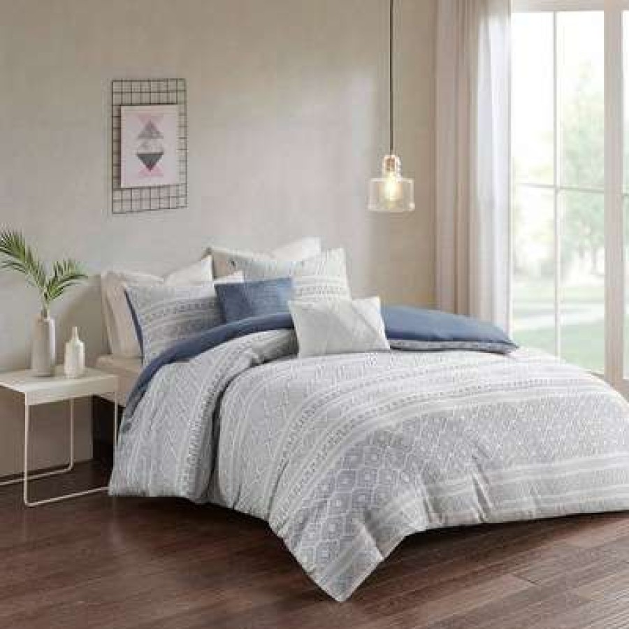 Duvet Cover Bedding Sets * | Best Deal Urban Habitat Emerson Clip Jacquard Duvet Cover Set