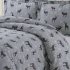 Duvet Cover Bedding Sets * | Discount Checkered Buck Heavyweight Cotton Flannel Printed 3Pc Oversized Duvet Set Tribeca Living Gray