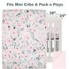 Quilt Bedding Sets * | Best Deal Bedtime Originals Blossom Pink Watercolor Floral 3-Piece Mini Crib Bedding Set