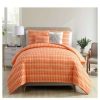 Comforter Bedding Sets * | Best Pirce Burnt Ezra Medallion Quilt Set 5Pc Vcny Orange