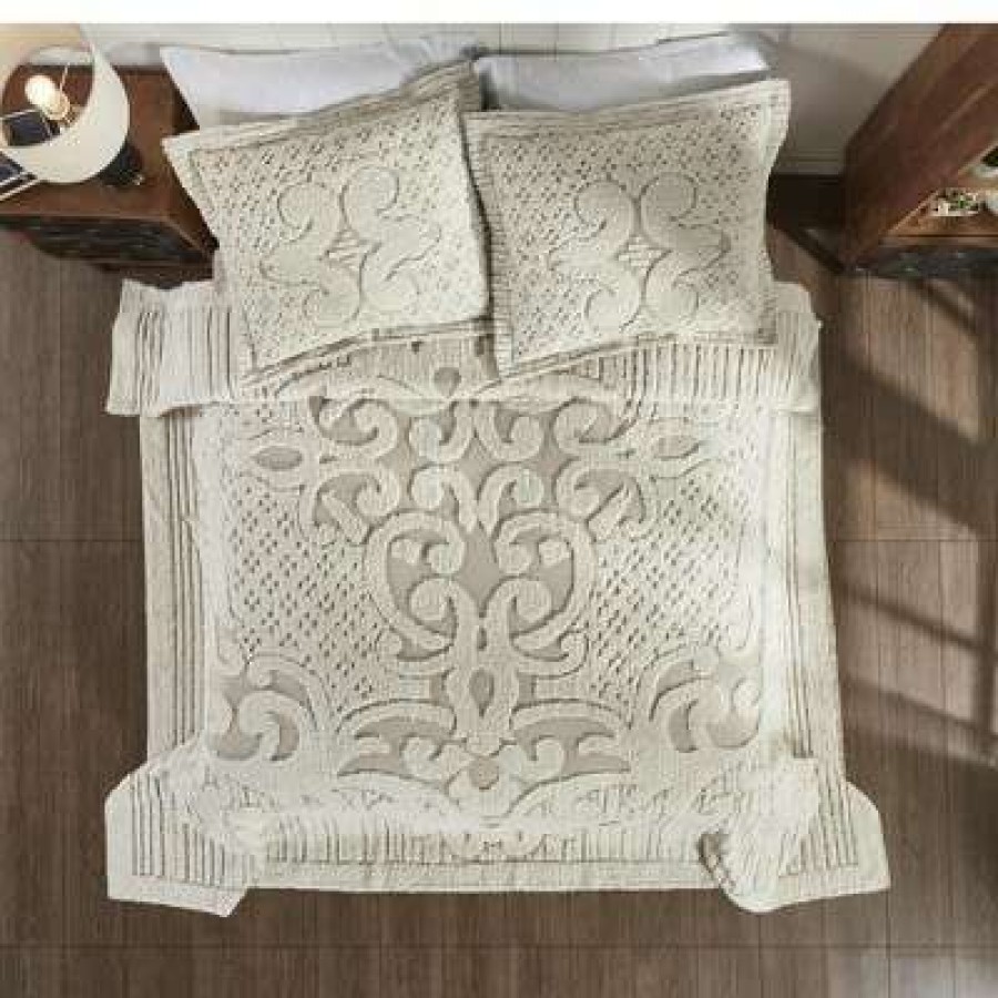 Bedspread Bedding Sets * | Budget Serenity Collection 100% Cotton Tufted Unique Luxurious Bedspread Set Better Trends