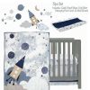 Quilt Bedding Sets * | Cheapest Lambs & Ivy Sky Rocket 5-Piece Blue Galaxy/Space Nursery Baby Crib Bedding Set