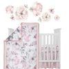 Quilt Bedding Sets * | Cheap Lambs & Ivy Signature Botanical Baby Watercolor Floral 4-Piece Crib Bedding Set