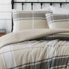 Duvet Cover Bedding Sets * | Cheap Preston Plaid Flannel Duvet Cover Set Truly Soft Khaki