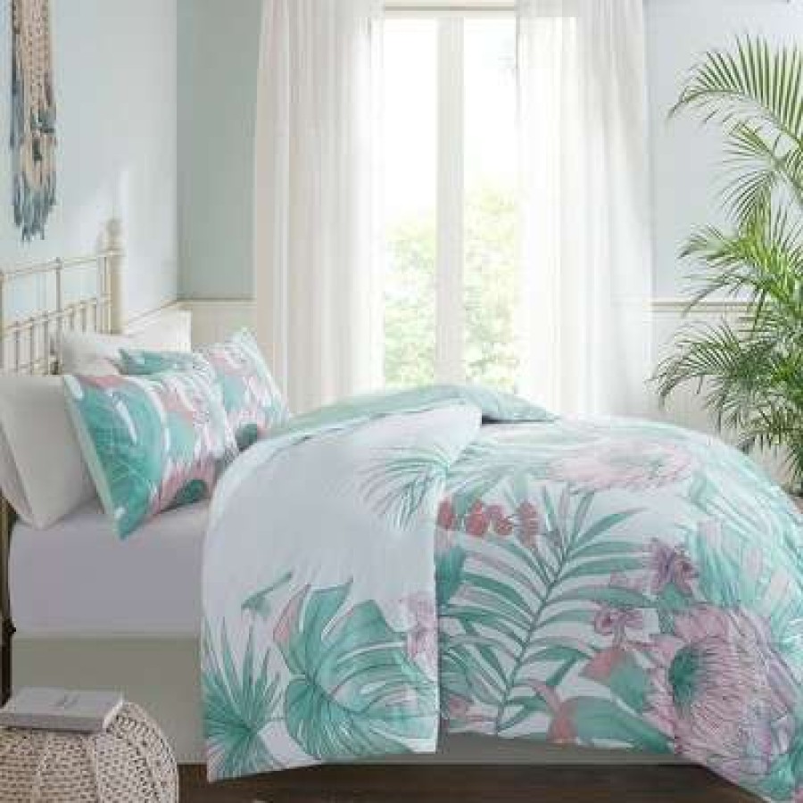 Duvet Cover Bedding Sets * | Brand New Madison Park Mystic Cotton Printed Duvet Cover Set Aqua