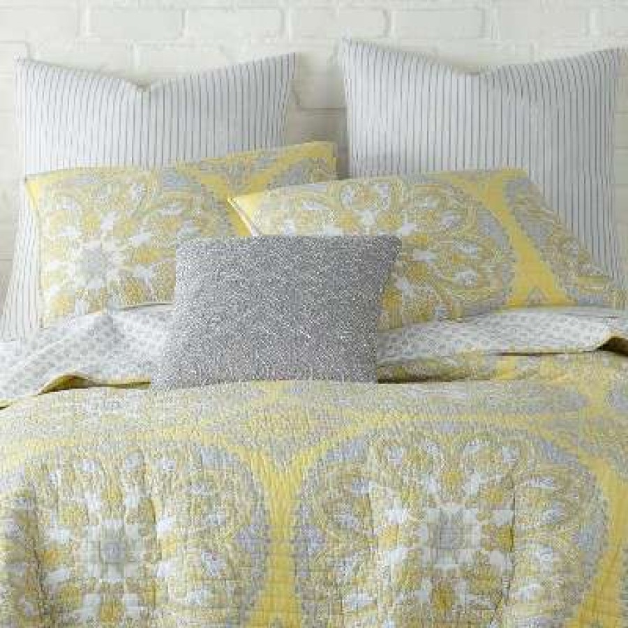 Quilt Bedding Sets * | Coupon Homthreads Slater Quilt Set Yellow