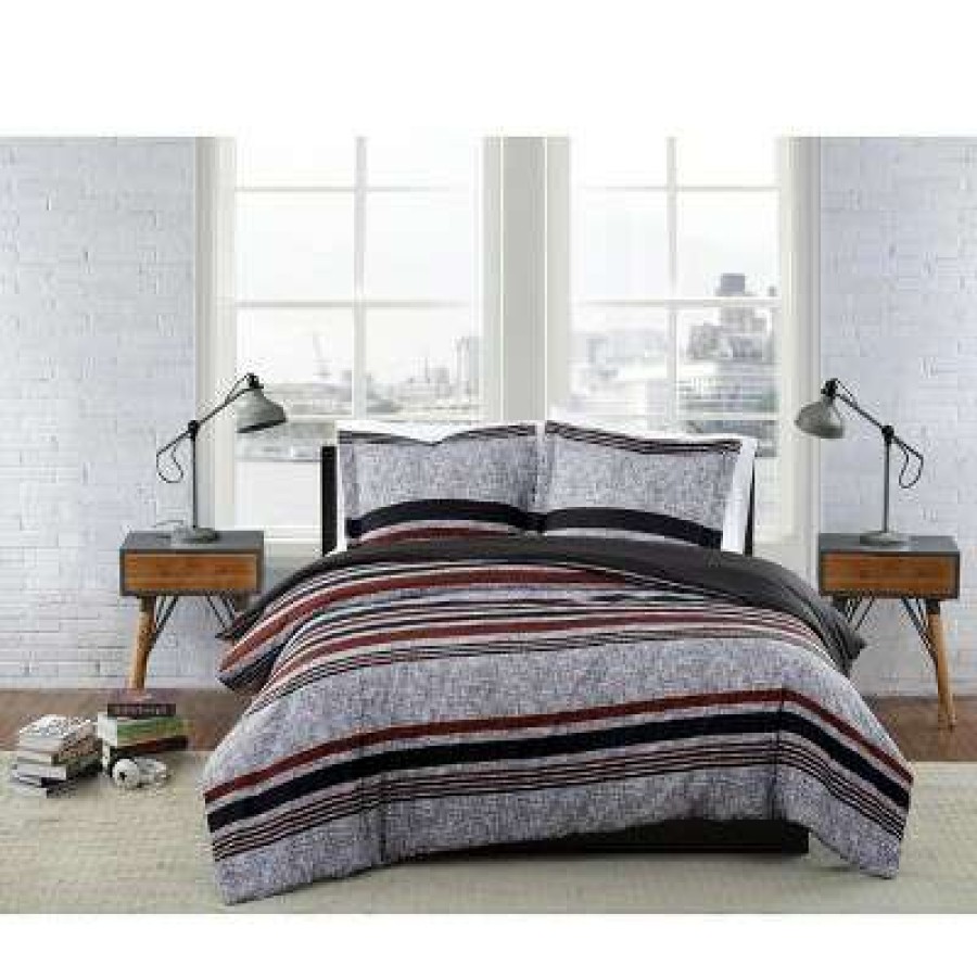 Bedding Collections * | Hot Sale London Fog Warren Stripe Bedding Collection