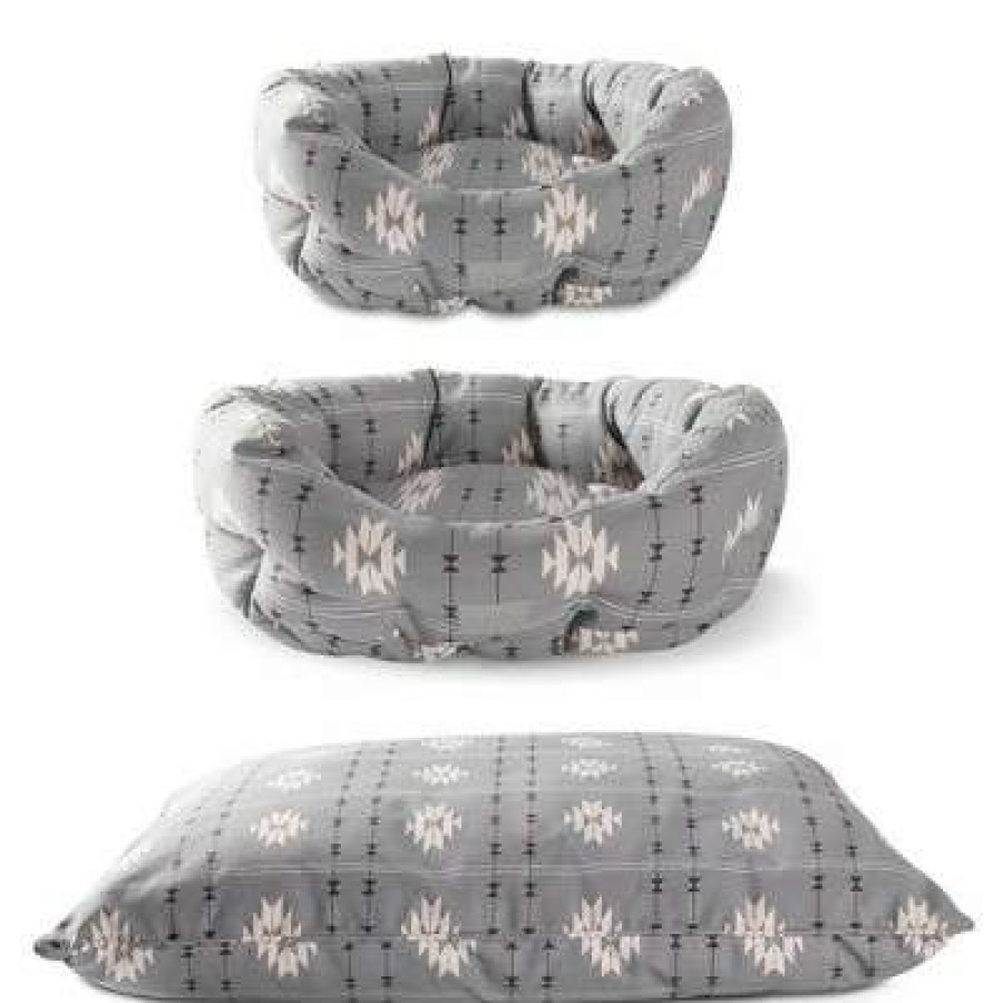 Bedding Collections * | Deals Petshop By Fringe Studio Pillow Dog Bed With Polyfill Round Cuddler Gray