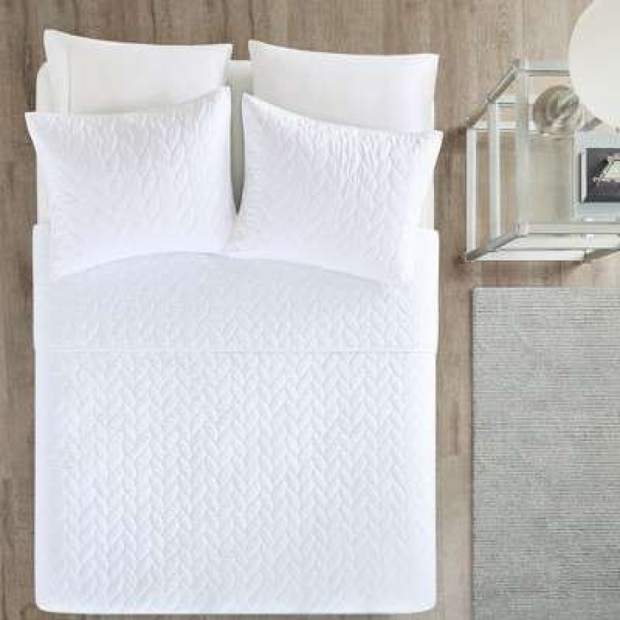 Quilt Bedding Sets * | Best Reviews Of Madison Park Wiley Coverlet Set 3Pc White