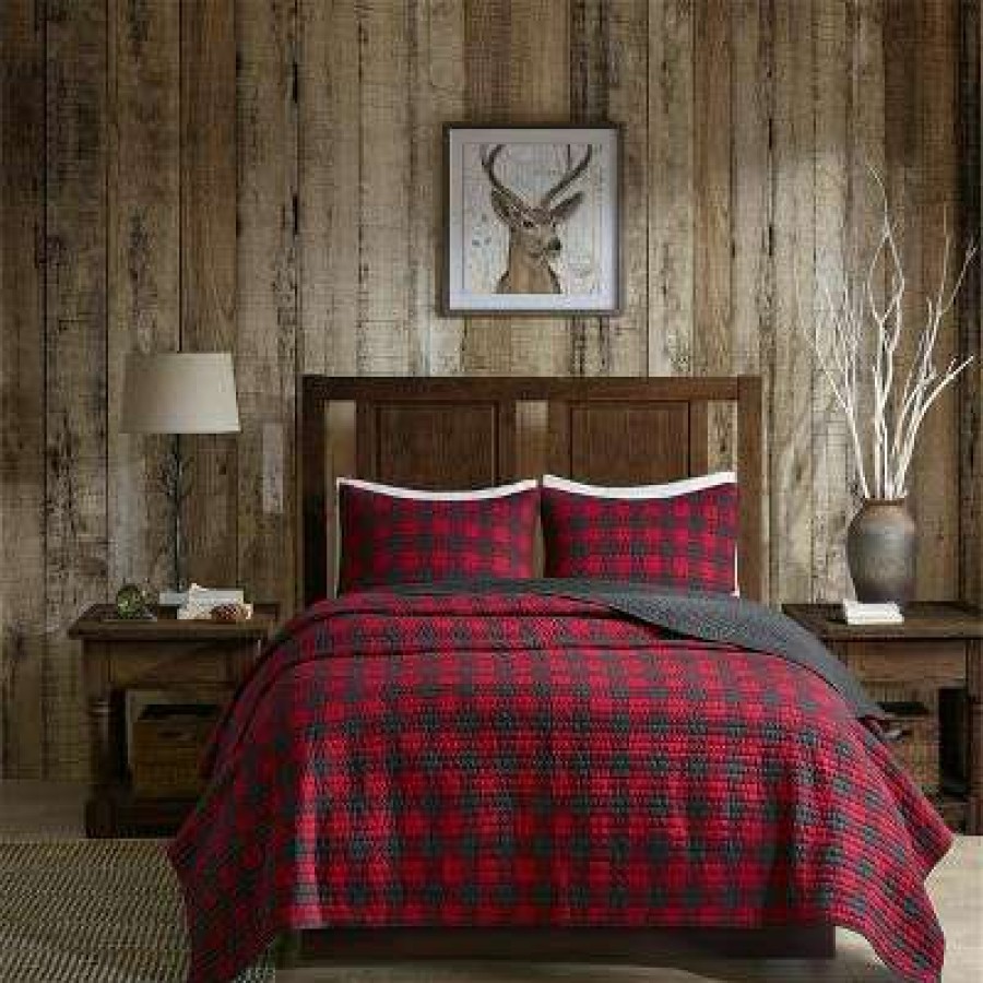 Quilt Bedding Sets * | Cheapest Woolrich Check Oversized Quilt Mini Set Red