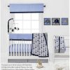 Comforter Bedding Sets * | Buy Bacati Elephants Blue/Navy/Gray 10 Pc Crib Bedding Set With Long Rail Guard Cover