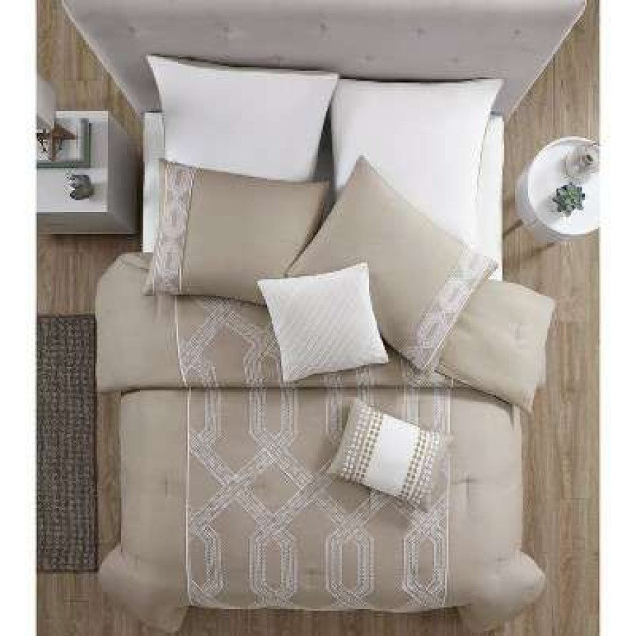 Comforter Bedding Sets * | Outlet Full Tiras Geometric Comforter Set Tan/Ivory Hallmart Collectibles