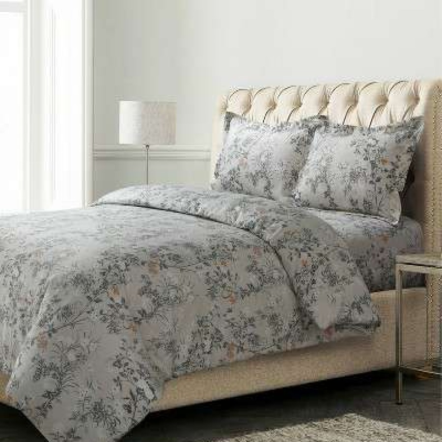 Duvet Cover Bedding Sets * | Top 10 Katy Floral Printed Flannel Oversized Duvet Cover Set Tribeca Living