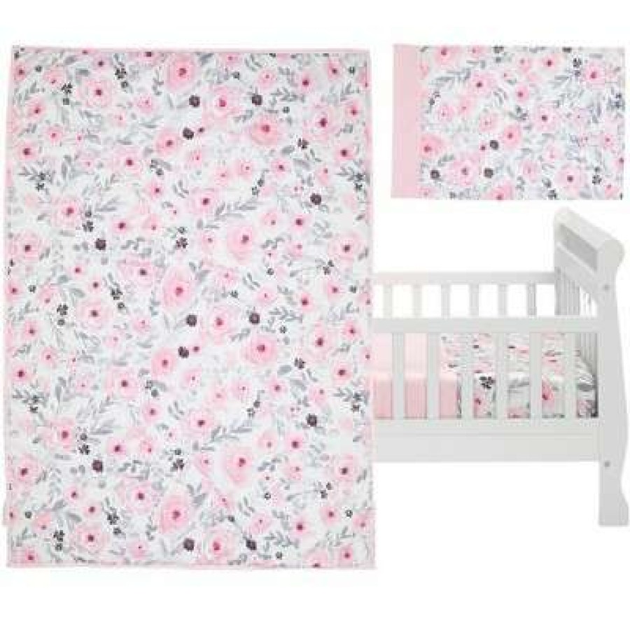 Quilt Bedding Sets * | Best Deal Bedtime Originals Blossom 4-Piece Toddler Bedding Set Pink, Garden, Floral