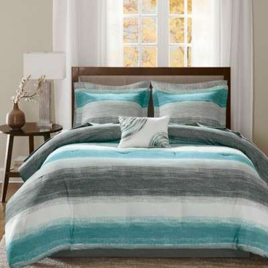 Comforter Bedding Sets * | Best Sale Madison Park Seth Striped Complete Multiple Piece Comforter Set