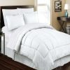 Comforter Bedding Sets * | Cheapest Plazatex Embossed Dobby Stripe 90Gsm Microfiber Super Soft Bed In A Ba White