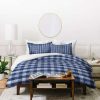 Duvet Cover Bedding Sets * | Budget Full/Queen Imlada Huaradit Gingham Duvet Set Navy Deny Designs