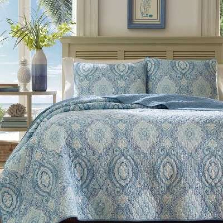 Quilt Bedding Sets * | Budget Twin Turtle Cove Quilt & Sham Set Turquoise/Aqua Tommy Bahama