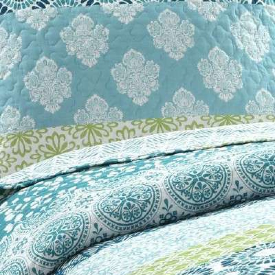 Quilt Bedding Sets * | Cheap Lush Decor Bohemian Stripe 3 Piece Quilt Set Lush Decor