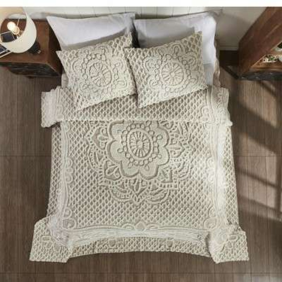 Bedspread Bedding Sets * | New Trevor Collection 100% Cotton Tufted Unique Luxurious Bedspread & Sham Set Better Trends