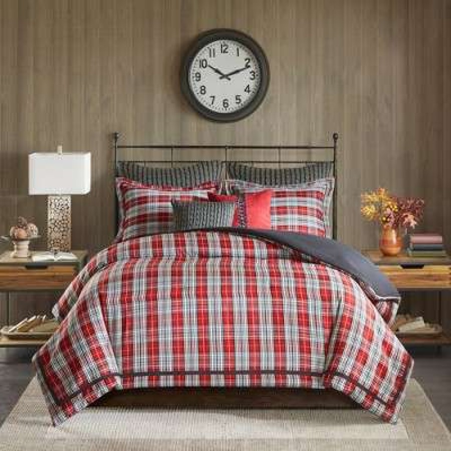 Comforter Bedding Sets * | Wholesale Woolrich Queen Williamsport Plaid Comforter Set Red