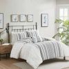 Comforter Bedding Sets * | Cheap Madison Park Kaiden Cotton Waffle Jacquard Comforter Set Gray