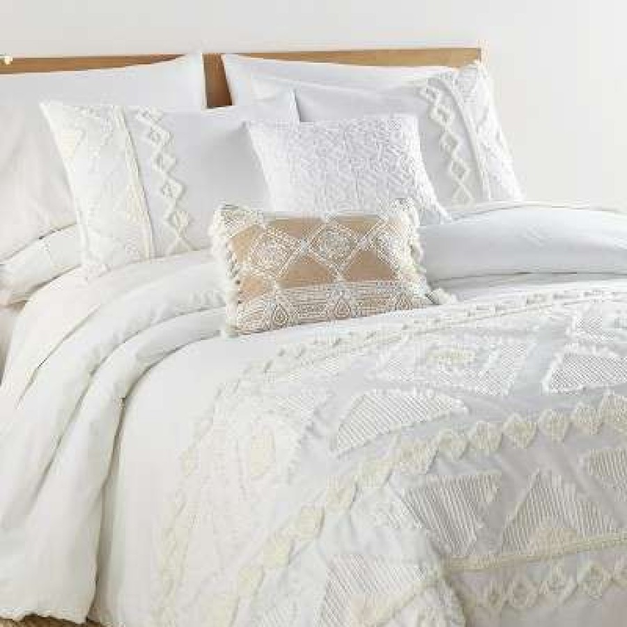 Duvet Cover Bedding Sets * | Best Reviews Of Harleson Duvet Cover Set Cream & White Levtex Home