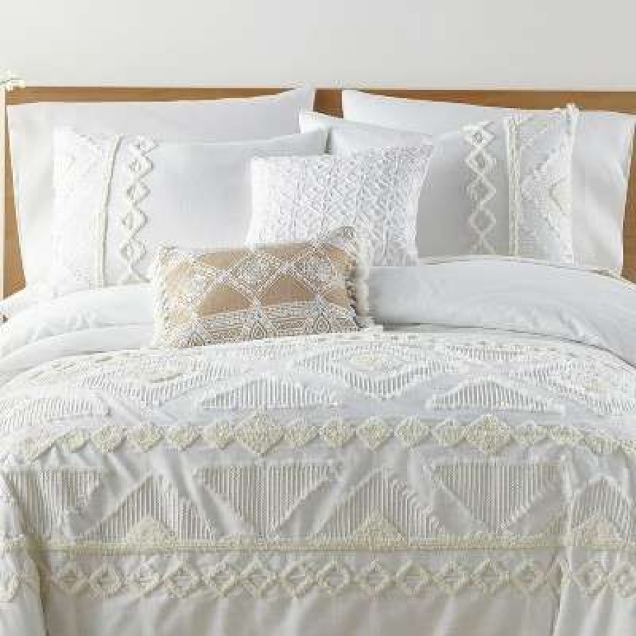 Duvet Cover Bedding Sets * | Best Reviews Of Harleson Duvet Cover Set Cream & White Levtex Home